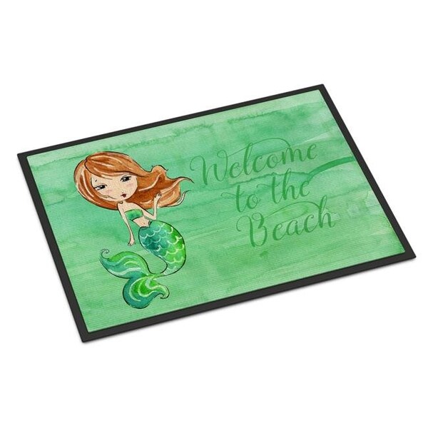 Carolines Treasures Carolines Treasures BB8515MAT Mermaid Welcome Green Indoor or Outdoor Mat - 18 x 27 in. BB8515MAT - main